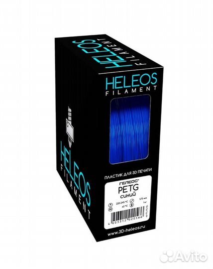 Heleos Petg пластик, синий, 1кг