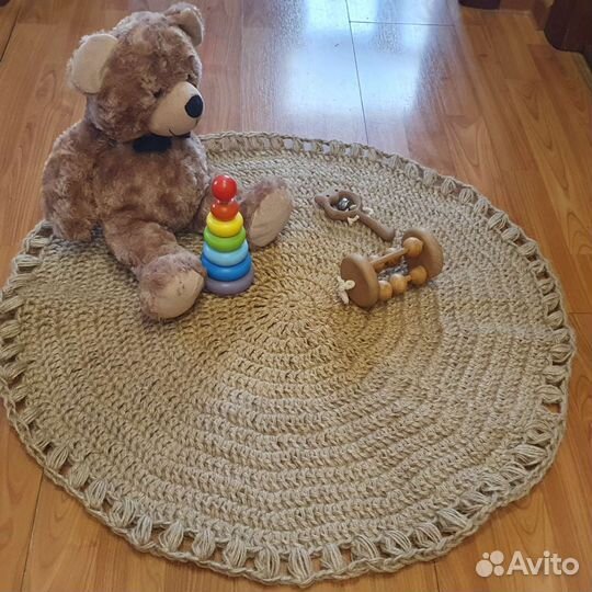 Ковер из джута круглый