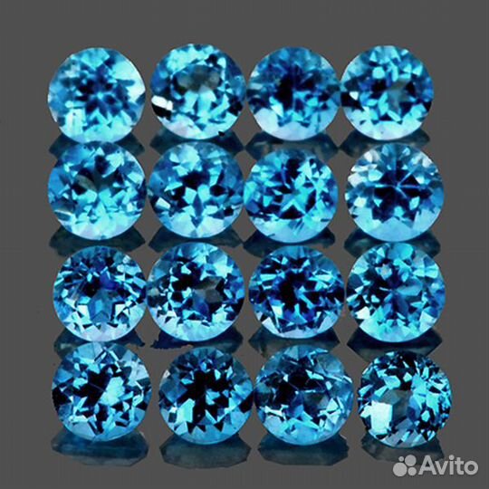 Топаз натуральный 2,10Ct 2,0мм 50шт Swiss blue