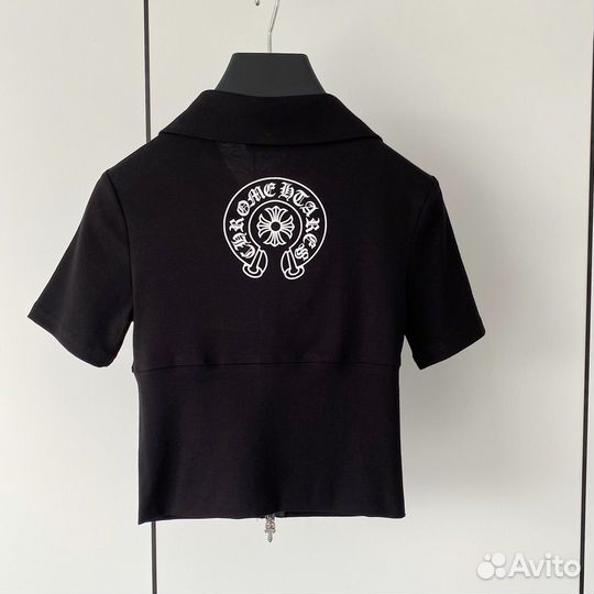 Черное женское поло Chrome Hearts S,M