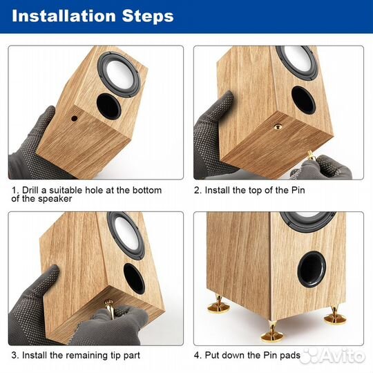 Шипы и диски для акустических систем (8+8 штук)