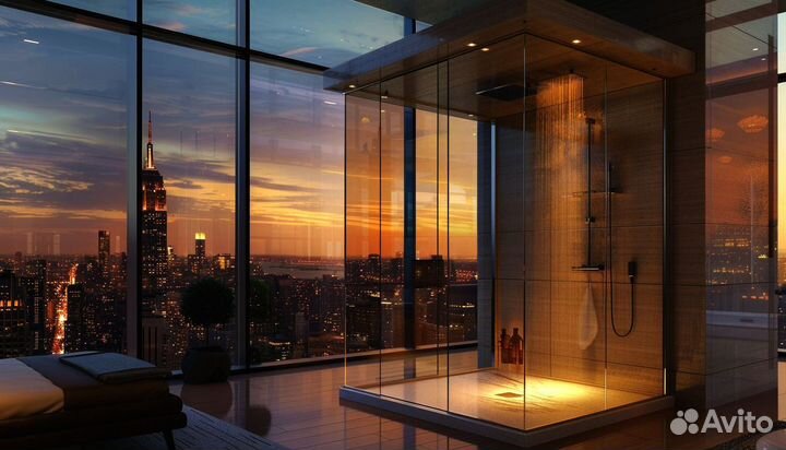 Стеклянная душевая кабина