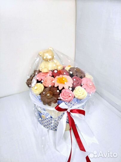 Шоколадный букет,цветы из шоколада,день воспитател