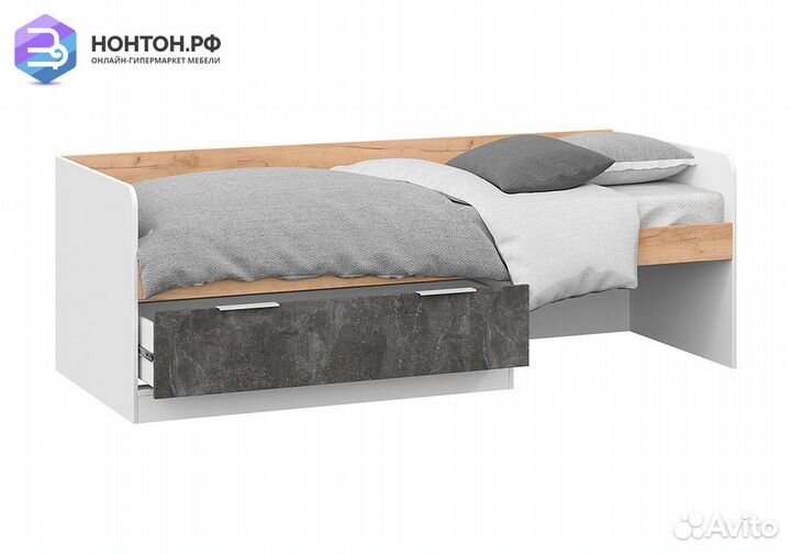 Кровать Чарли тип 1 белый / дуб крафт золотой / ат