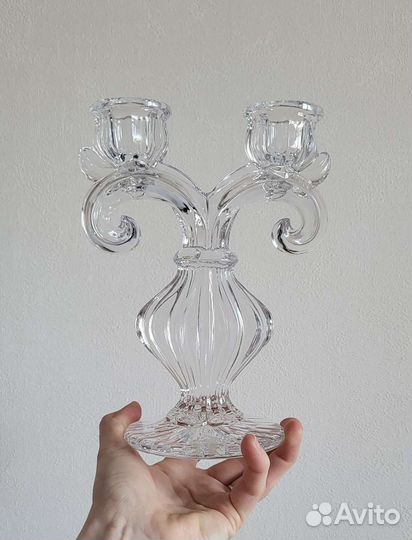 Подсвечники латунь, хрусталь, стекло