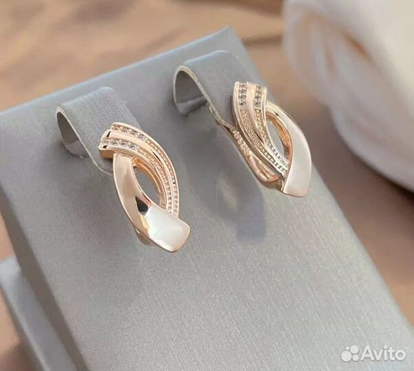 Серьги золочение 585