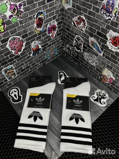 Носки adidas белые высокие