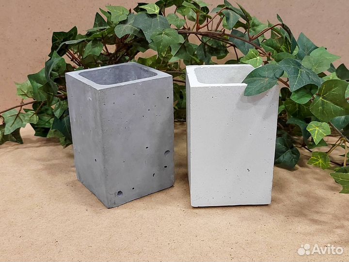 Гипсовые и бетонные стаканы для офиса, ванной