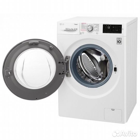 Стиральная машина LG f4m5vs4wp 9кг белый