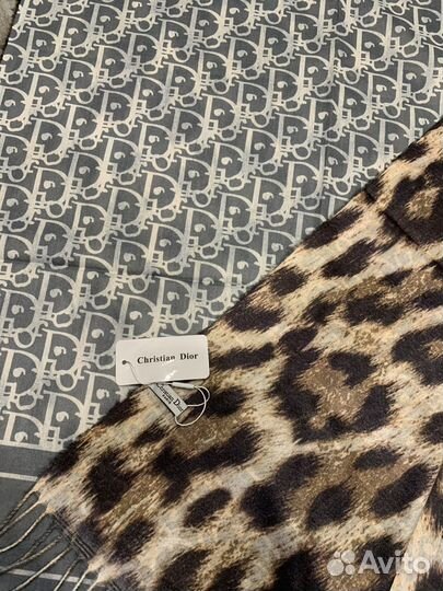 Палантин кашемировый Dior leopard с монограмм