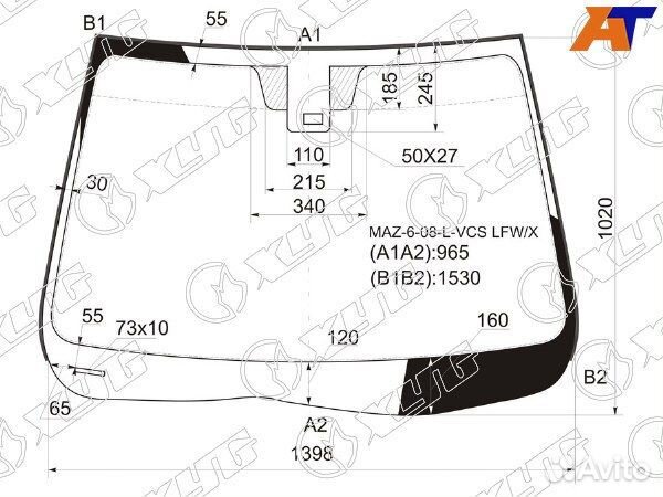 Стекло лобовое mazda mazda6
