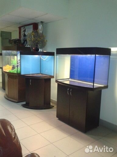 Аквариум 150л. полукр. свет биофильтр тумба фон