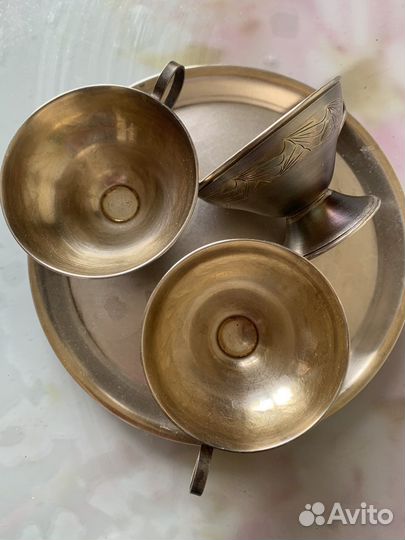 Набор кофейных чашек из мельхиора