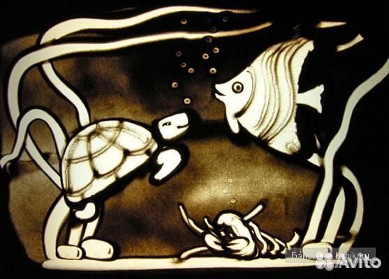 Стол для песка с подсветкой голубой