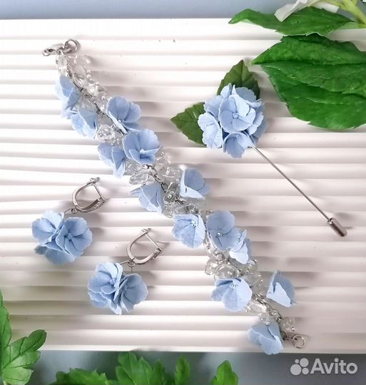 Украшение ручной работы, серьги и кулон