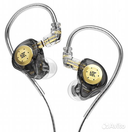 Наушники KZ EDX Pro Crystal/Black no mic новые