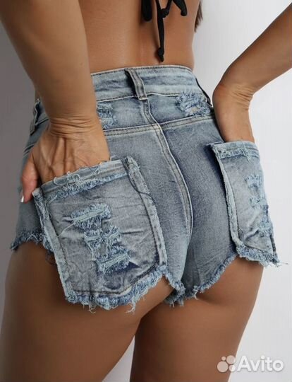 Шорты для танцев джинсовые с вырезанными карманами