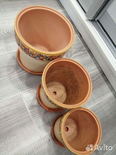 Керамические горшки 3 шт