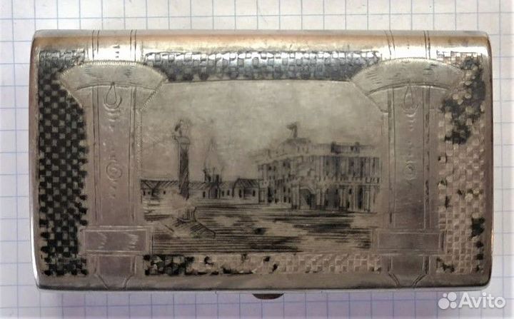 Табакерка, портсигар, царское серебро 84 проба