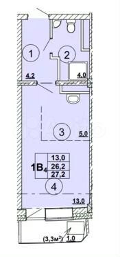 1-к. квартира, 28 м², 8/12 эт.