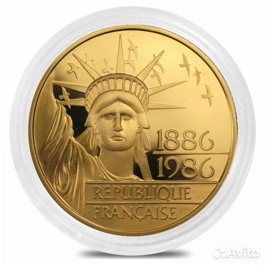 Золото 100 франков 1986 Франция очень редкая proof