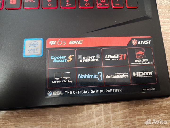 Мощный Ноутбук MSI I7 8TH, GTX1060-6Gb,озу16Gb,SSD