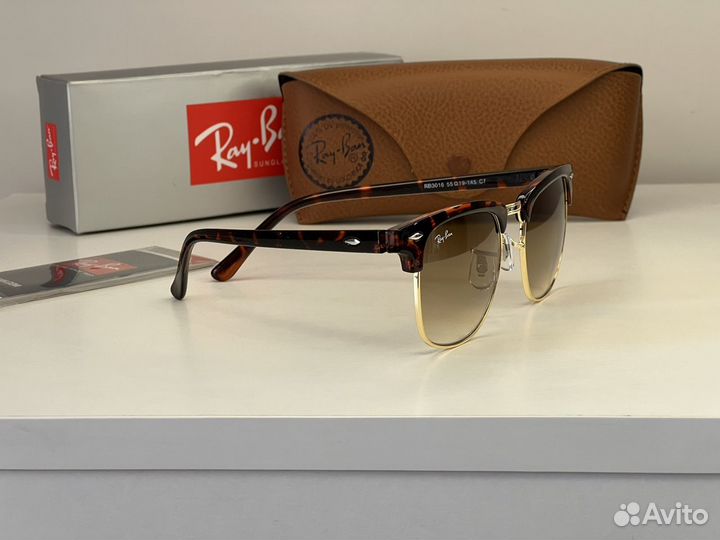 Солнцезащитные очки Ray ban стекло с чехлом