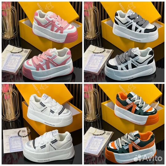 Женские кроссовки из натуральной кожи naked wolfe