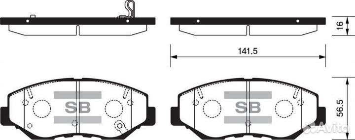 Sangsin brake SP1237 Колодки торм.дисковые Hi-Q ho