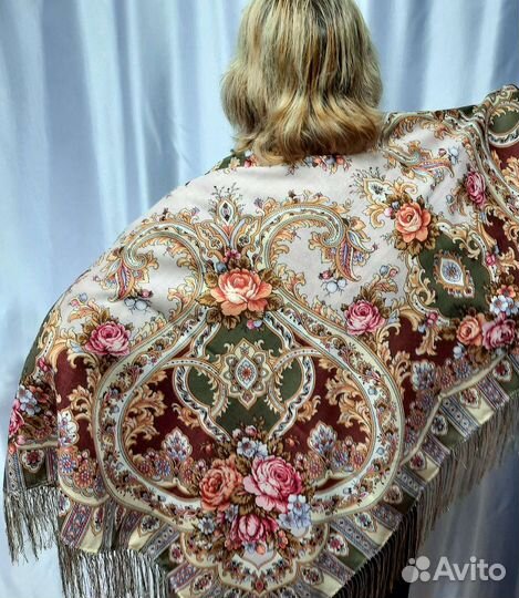 Платок павлопосадский шерстяной