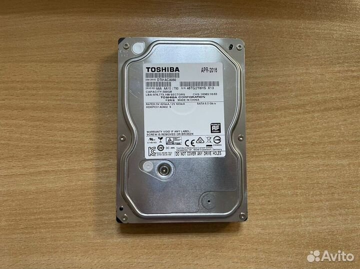 Жесткий диск Toshiba 500Gb SATA