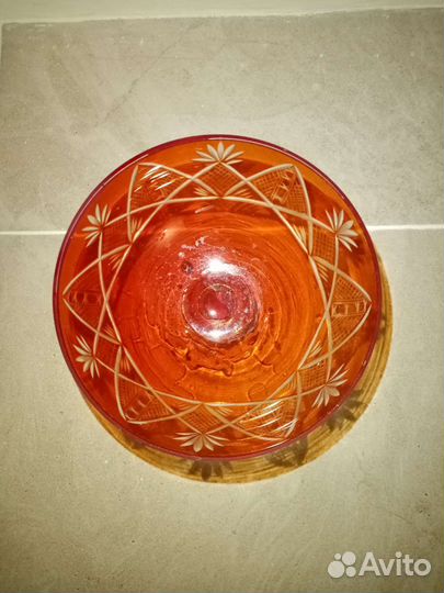 Советская конфетница, марганцевое стекло