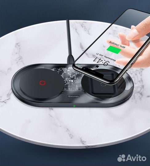 Беспроводное двойное зарядное устройство Baseus