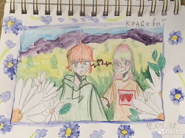 Рисунок карандашом,крассками фломастерами