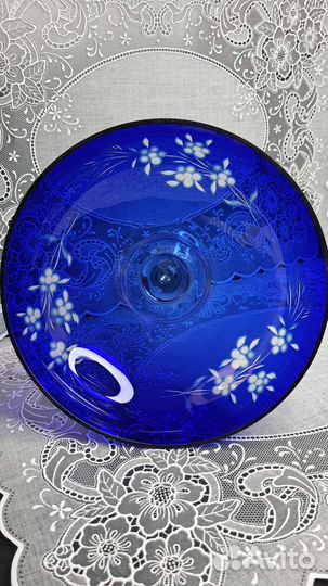 Ваза кобальт на ножке СССР