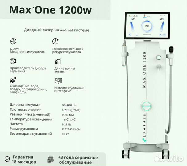 Аппарат для эпиляции люминес Max’One 1200