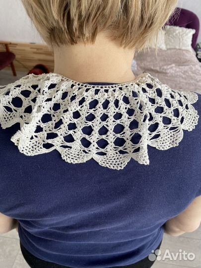 Воротник на платье вязаный