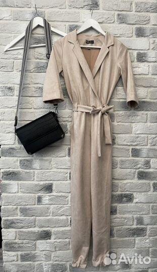 Замшевый комбинезон 42 размер (хs-s)