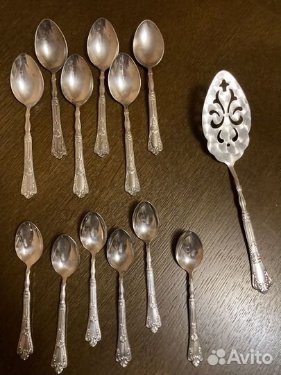 Ложки чайные, десерт мельхиор посеребренные новые