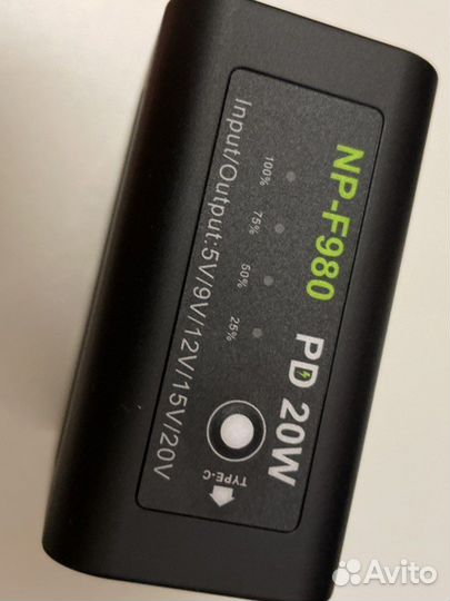 Батаея np- F980 с индикатором заряда 10800 mah