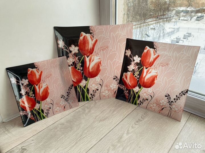 Набор квадратных тарелок