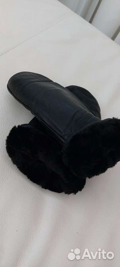 Мужские варежки из натуральной кожи