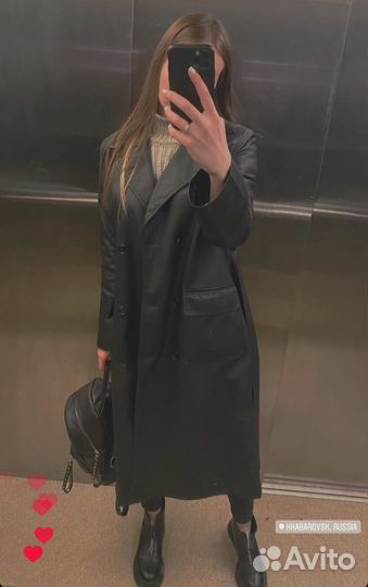 Плащ кожанный s-m