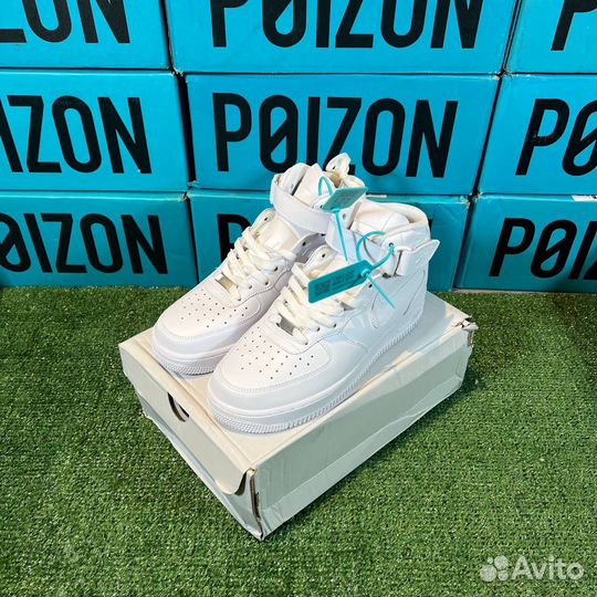 Nike Air Force 1 Mid Белые оригинал (poizon)