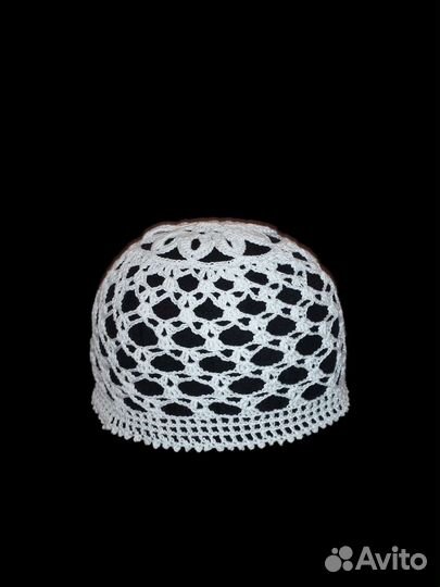 Шапка вязаная крючком, шапка летняя женская