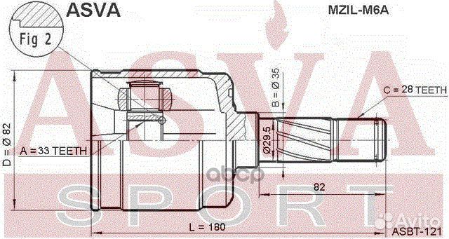 ШРУС mazda 6 02- внутр.лев