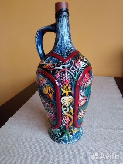 Бутылка, кувшин керамический для вина