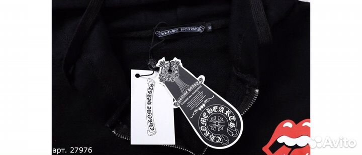 Зип худи chrome hearts с принтом язык