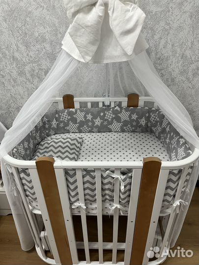 Балдахин с держателем и бортики в кровать