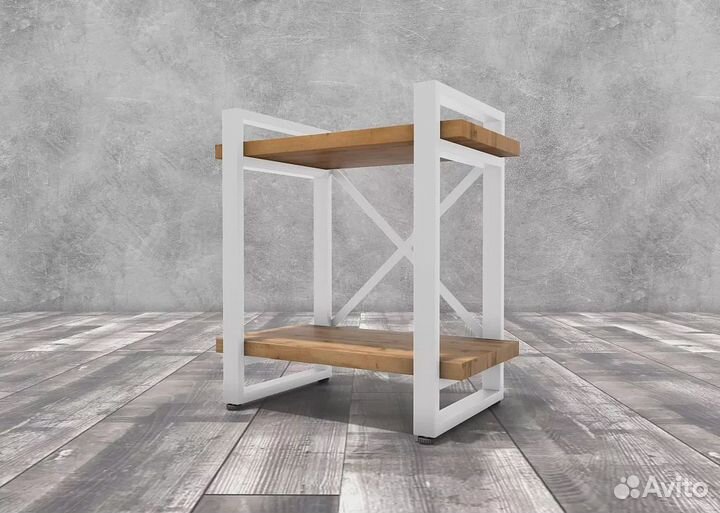 Тумба прикроватная Айсберг Лофт 40 белый/дуб крафт